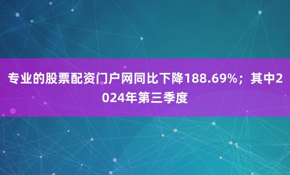 专业的股票配资门户网同比下降188.69%；其中2024年第三季度